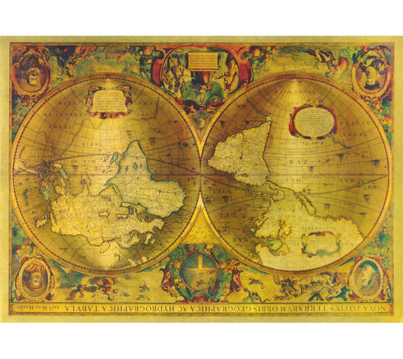 Map of the World-Silver