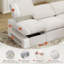 Canapé modulaire en velours côtelé en forme de V avec repose-pieds Cloud KKL 150 po, sans assemblage requis, beige-452005714