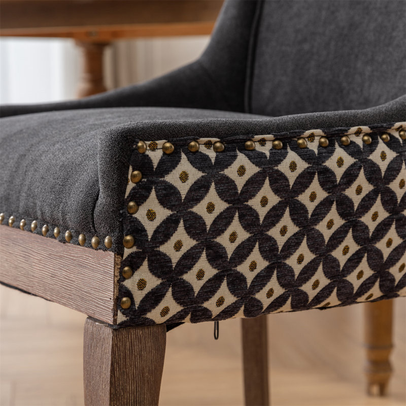 Ensemble de 2 chaises de salle à manger rembourrées, Noir, noir, noir, noir