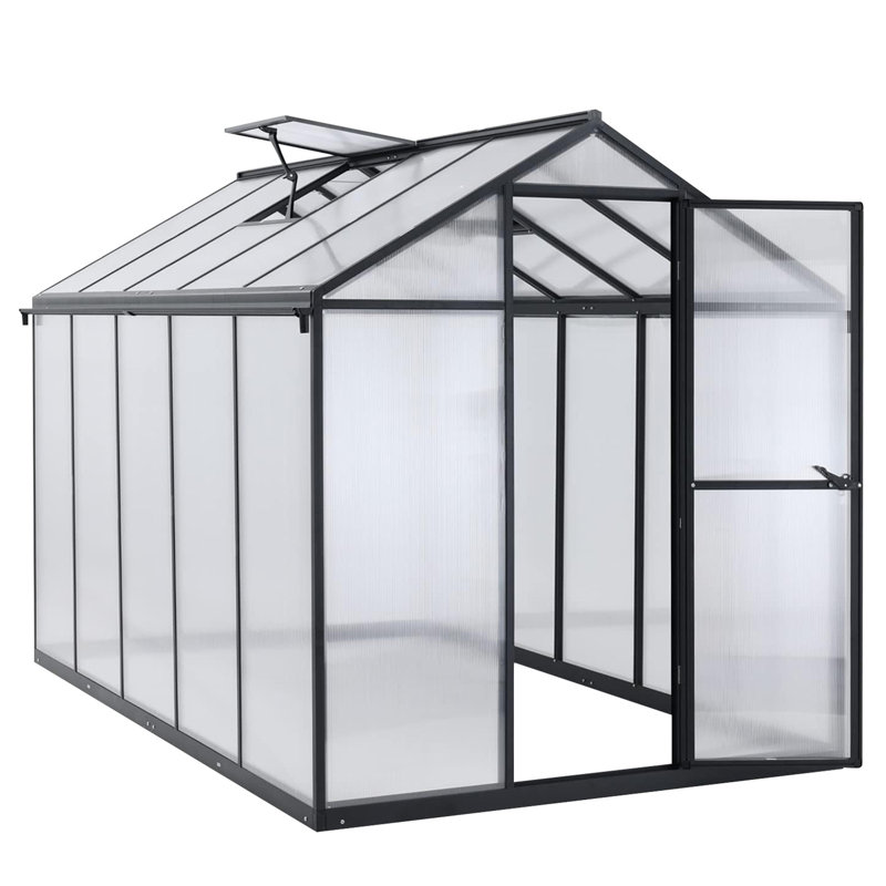 Walk-In Greenhouse, Black, 6' W x 10' D