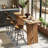 Rectangular Solid Wood Bar Table, Counter Height Pub Table Home Bar Unit For Kitchen Dining Room