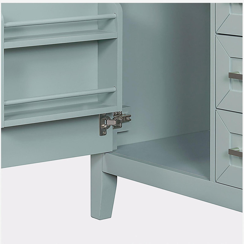 Meuble-lavabo de 30 po sans lavabo, base d'armoire seulement, armoire de salle de bain avec tiroirs, structure solide et panneau de fibres à densité moyenne, vert