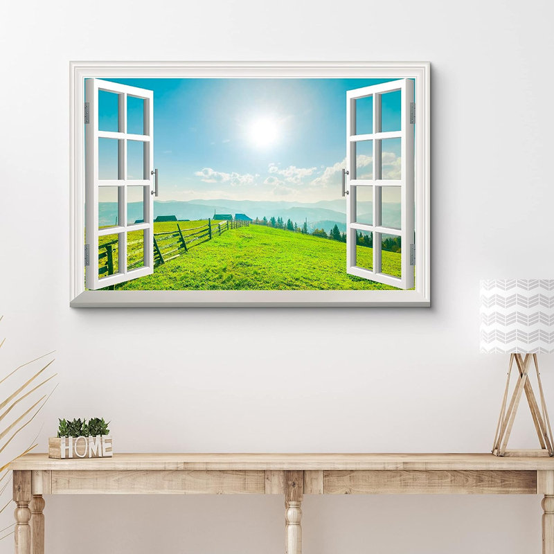 Modern Green Forest Landscape Canvas Print Wall Art