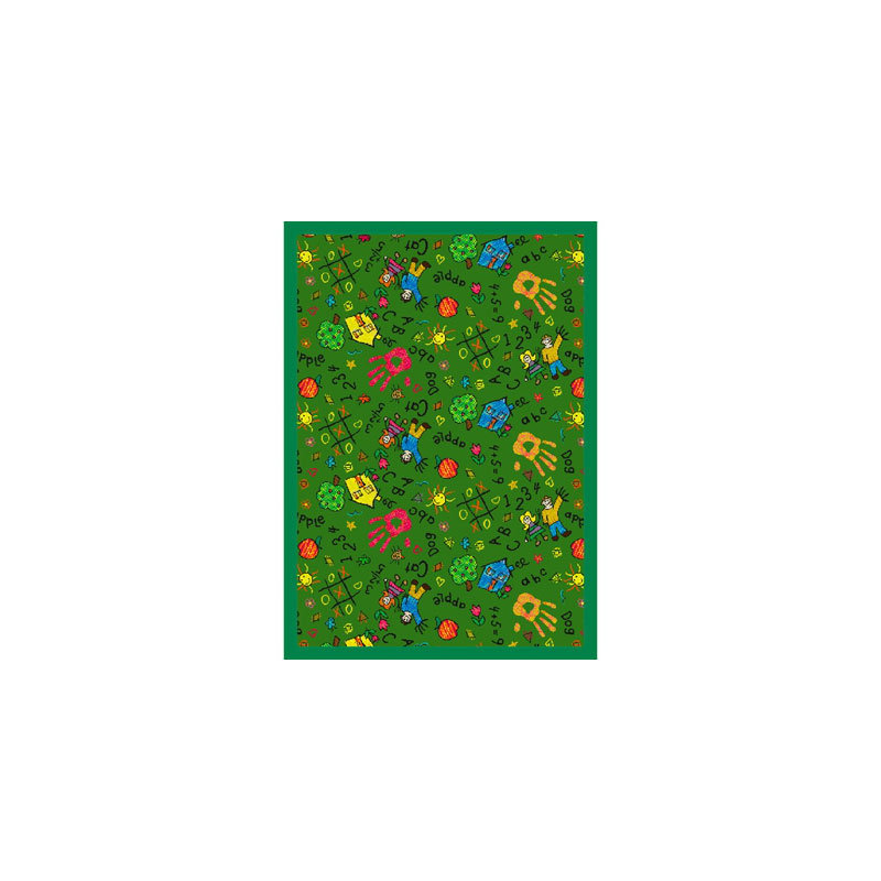 Tapis éducatif à motifs de gribouillis, Rectangle 3 pi 10 po x 5 pi 4 po