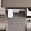 Bureau à 3 tiroirs noir + pierre frittée rectangulaire gris clair + bois manufacturé + acier inoxydable-762996522