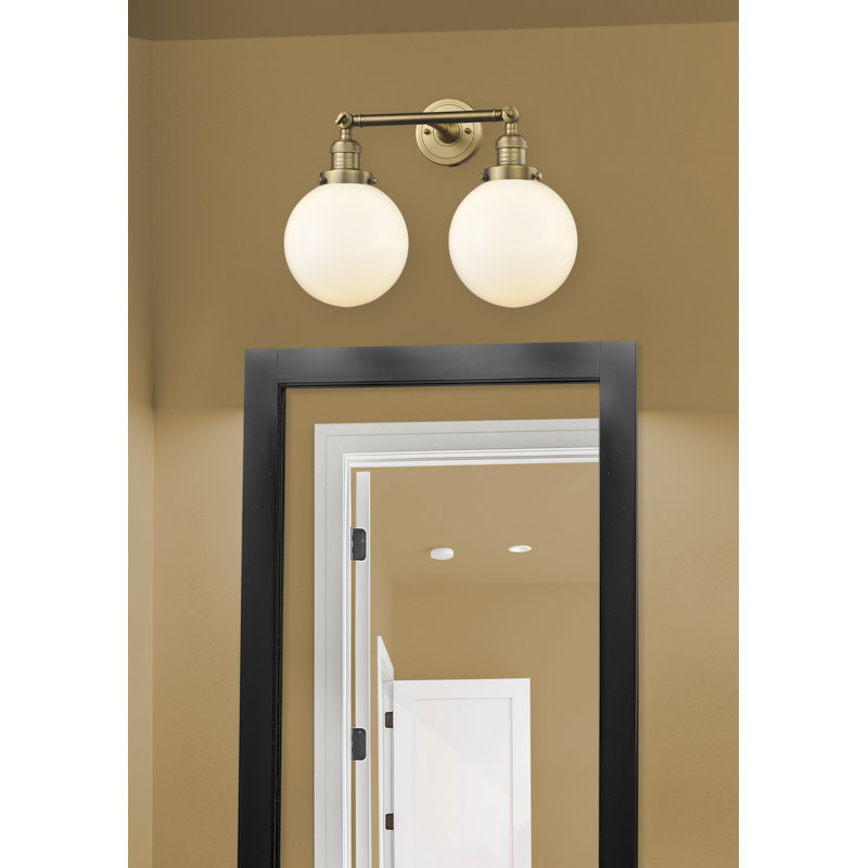Clementina 2 - Light Dimmable Vanity Light, Brushed Brass, Matte White Cased, Bulb Not Included