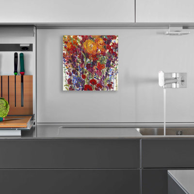 Art mural en verre Red Barrel Studio «Mixed Bouquet III» par Tim O'Toole