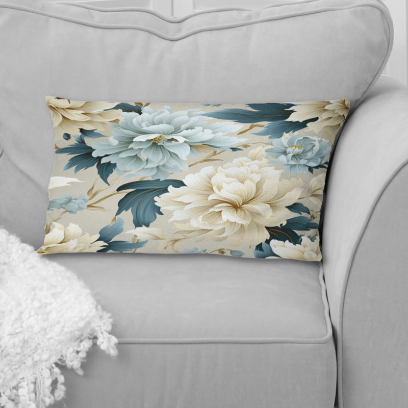 Coussin contemporain imprimé floral II