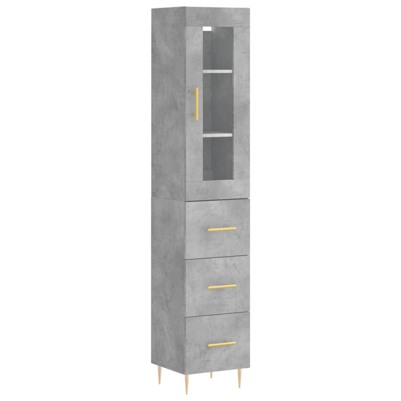 Jona Display Cabinet, Concrete Grey