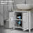 White Under Sink Bathroom Cabinet, U-shape Cut-out, 23.5"x11.75"x23.5"