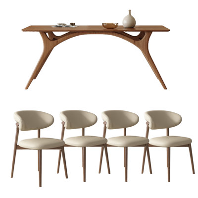 Solid wood dining table modern simple rectangular