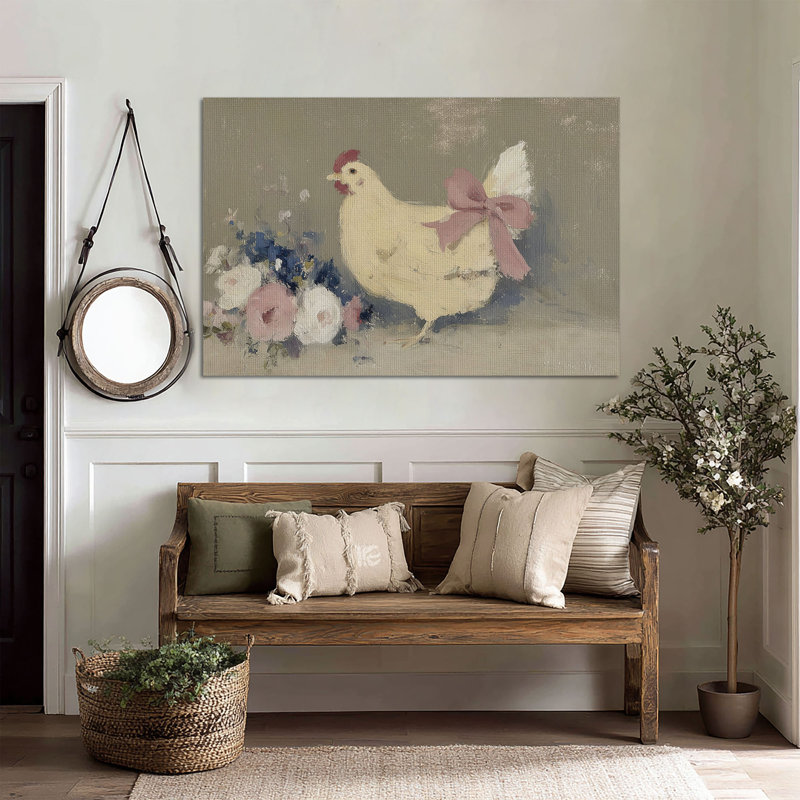Art mural sur toile tendue Blooming Hen, L 60 po x H 40 po