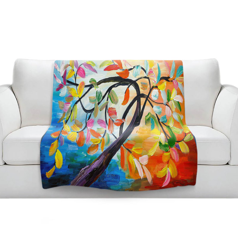 Hand Woven Throw Blanket, 51" W x 60" L