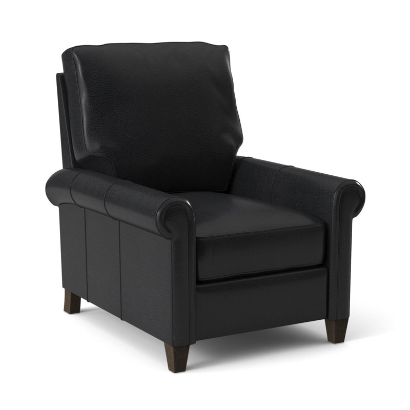 Haskins Recliner, Outsider Raven Genuine Leather, Manual, Cobblestone