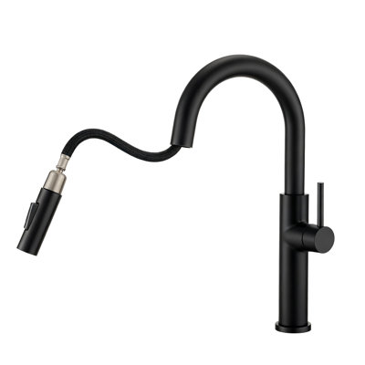 Rex High Arc One-Handle Pull-Down Classic Kitchen Faucet, Lead Free, Matte Black
