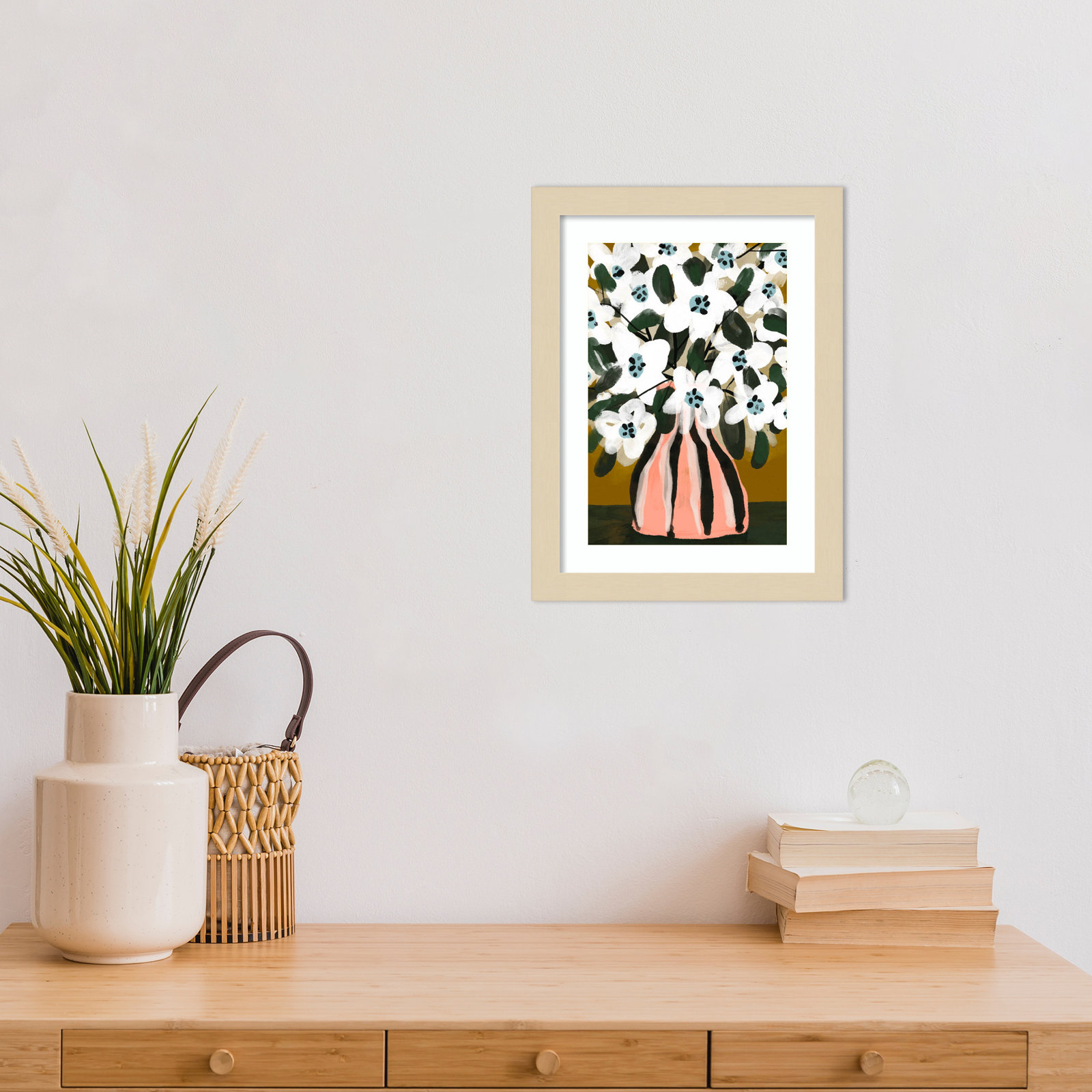 Pastel Flower Impression No 9 by Treechild Wood Framed Wall Art Print, Brown, 13" H x 10" W