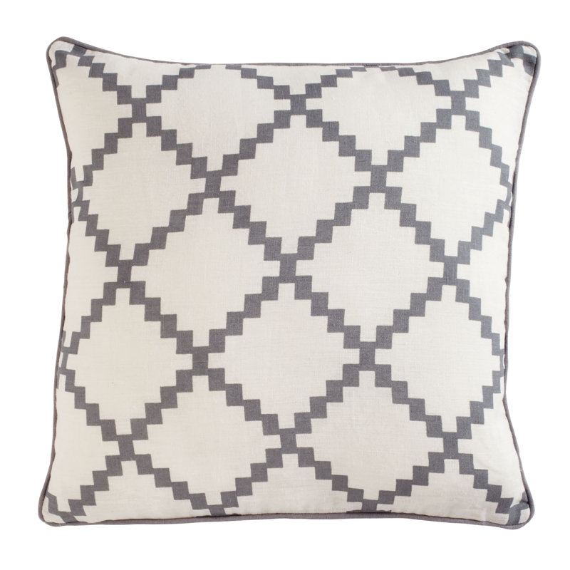 Square Linen Pillow Cover & Insert, 18" H x 18" W, Gray, Pillow Cover Only - No Insert