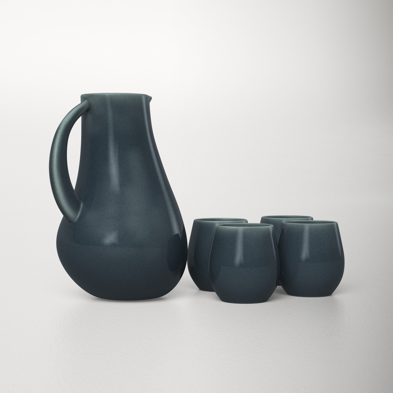 Borgen 5-Piece Goblet and Pitcher Set, Adriatic