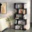 Bibliothèque noire à cinq tablettes pour la maison - Vaste espace pour livres, articles de décoration, documents qui convient au salon, à la chambre à coucher et au bureau