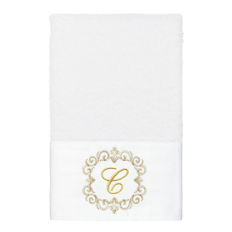 Winston Porter 100% Turkish Cotton MONICA 2PC Embellished Hand Towel Set, C
