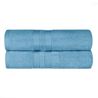 Ultra-Soft Cotton Solid Double Line Dobby Border Medium Weight Quick-Dry Bath Towel
