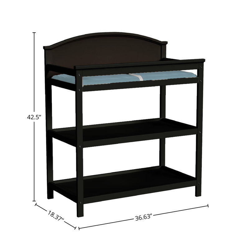 Icarus Solid Wood Changing Table, Black