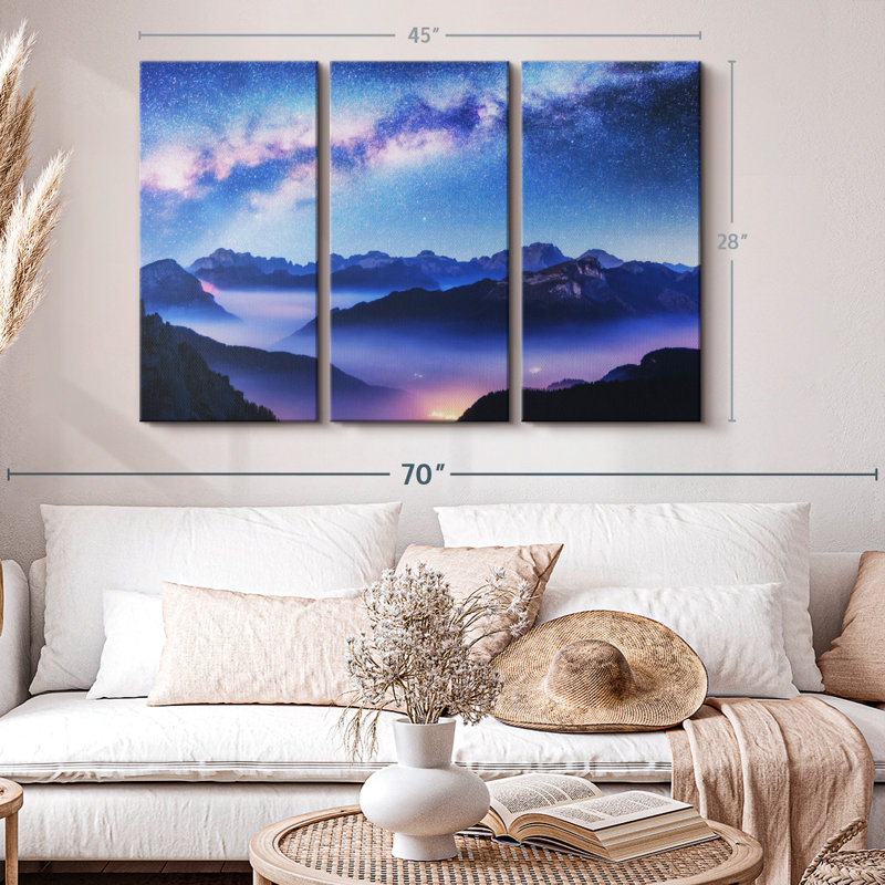 «Space Milky Way Above Misty Dolomites», impression sur toile, H 28 po x l 45 po