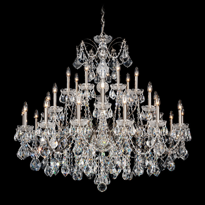 Century 28 - Light Glass Chandelier, Black pearl