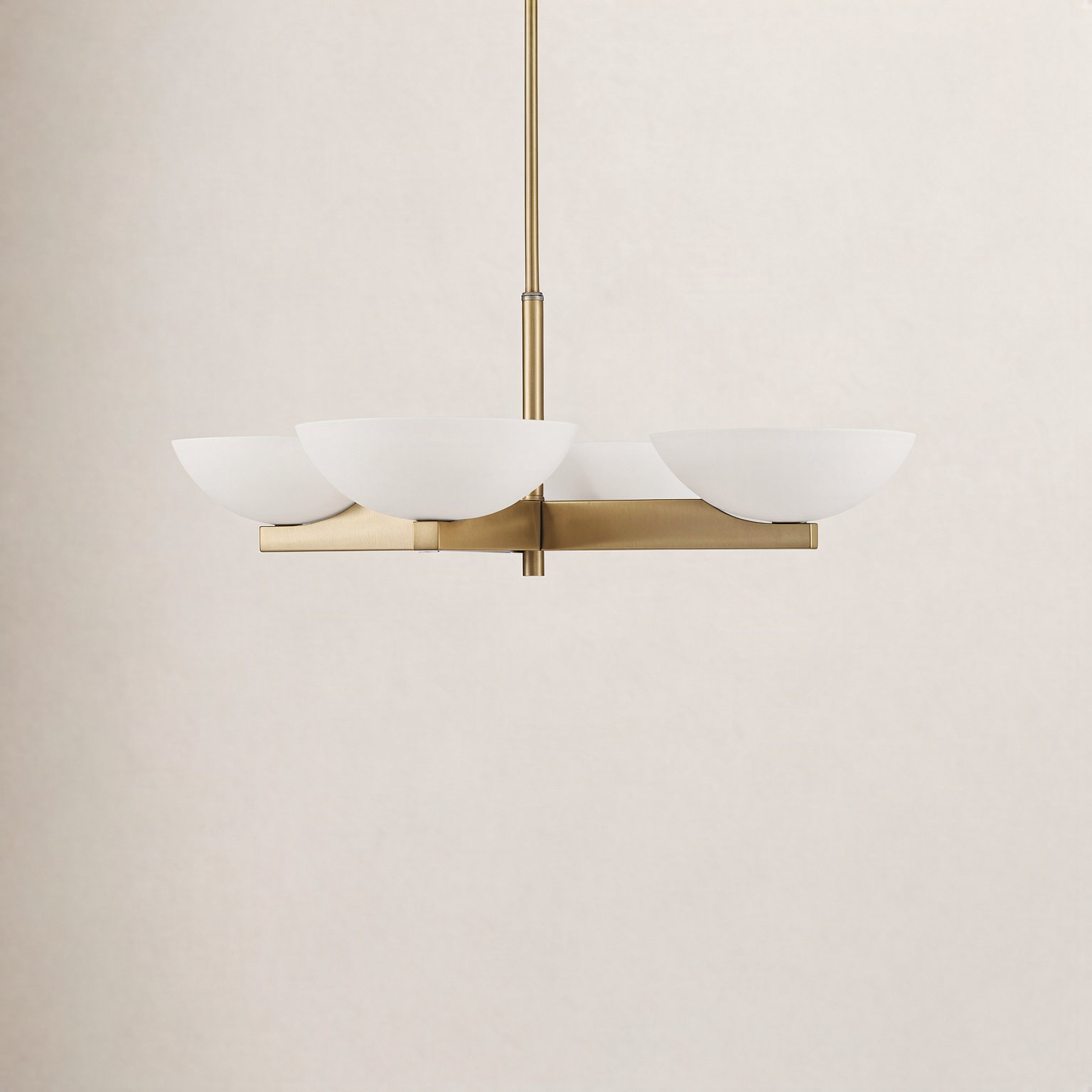 4-Light Chandelier, Brass