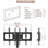 Adjustable height and angle multi-functional tempered glass metal frame floor, rolling TV stand with locking wheels, LCD/plasma TV bracket, double-layer tempered glass shelf, suitable for various media devices