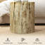 Tabouret en béton avec apparence d'arbre, table à finition grain de bois, intérieur et extérieur, hauteur décorative latérale de 16,9 po, stable pour un poids maximal de 198 lb