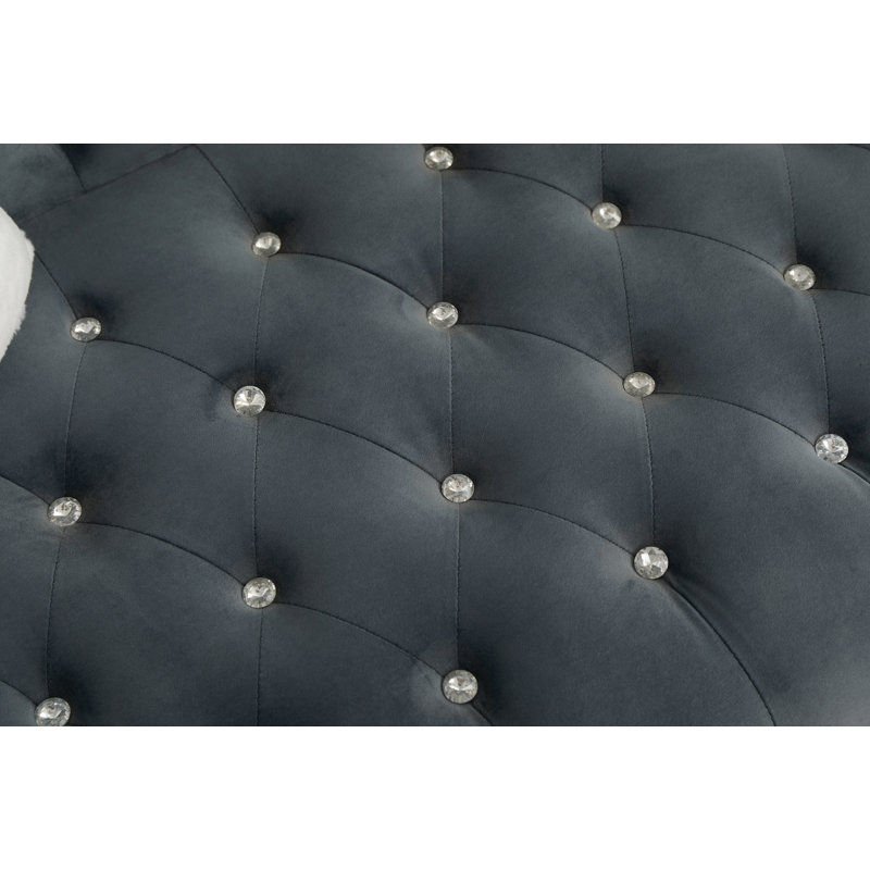 Canapé rembourré 88,5 po Jarvous, Gris, 37" H x 88.5" W x 31" D