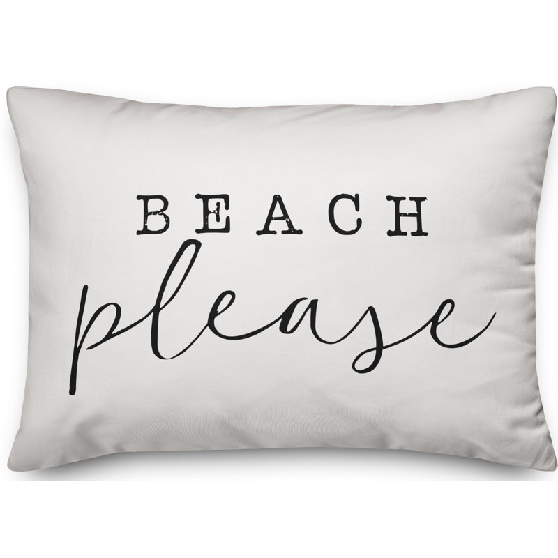 Outdoor Reversible Throw Pillow, Off White/Black