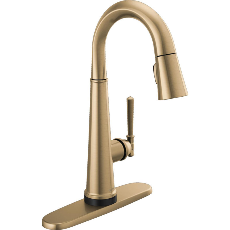Robinet de cuisine à poignée simple Emmeline, Bronze champagne Lumicoat
