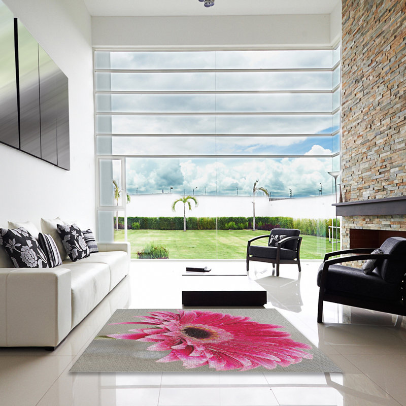 Tapis rose Selen, Carré 5 pi