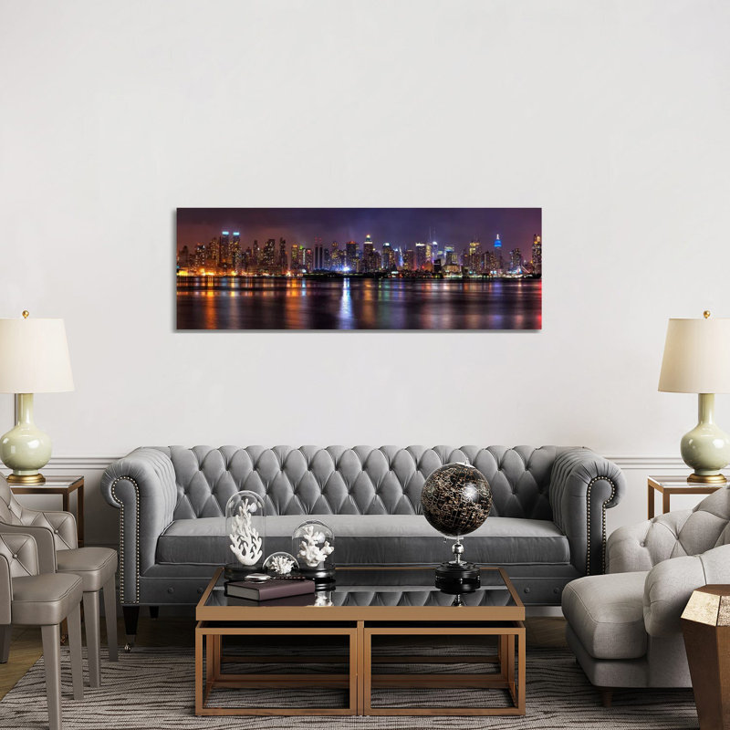 New York Skyline Cityscape (Night) - Wrapped Canvas Panoramic Print, 152.4 cm H x 50.8 cm W x 1.91 cm D