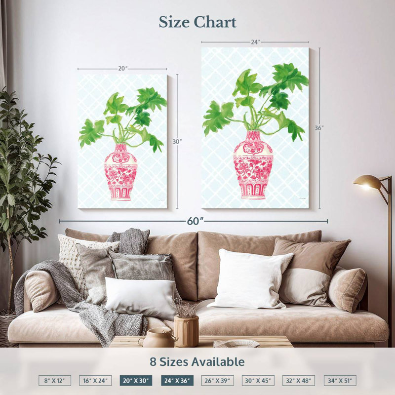Harnek Palm Chinoiserie II Pink, 36" H x 24" W