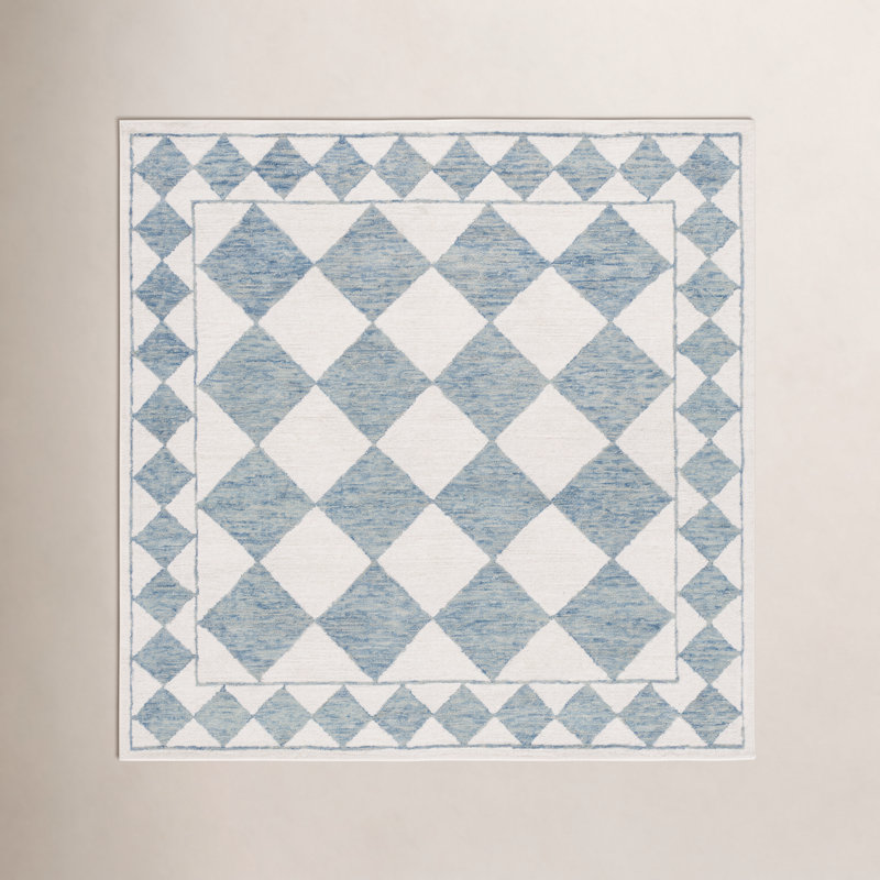 Tapis géométrique touffeté à la main Wharton, Carré 6 pi