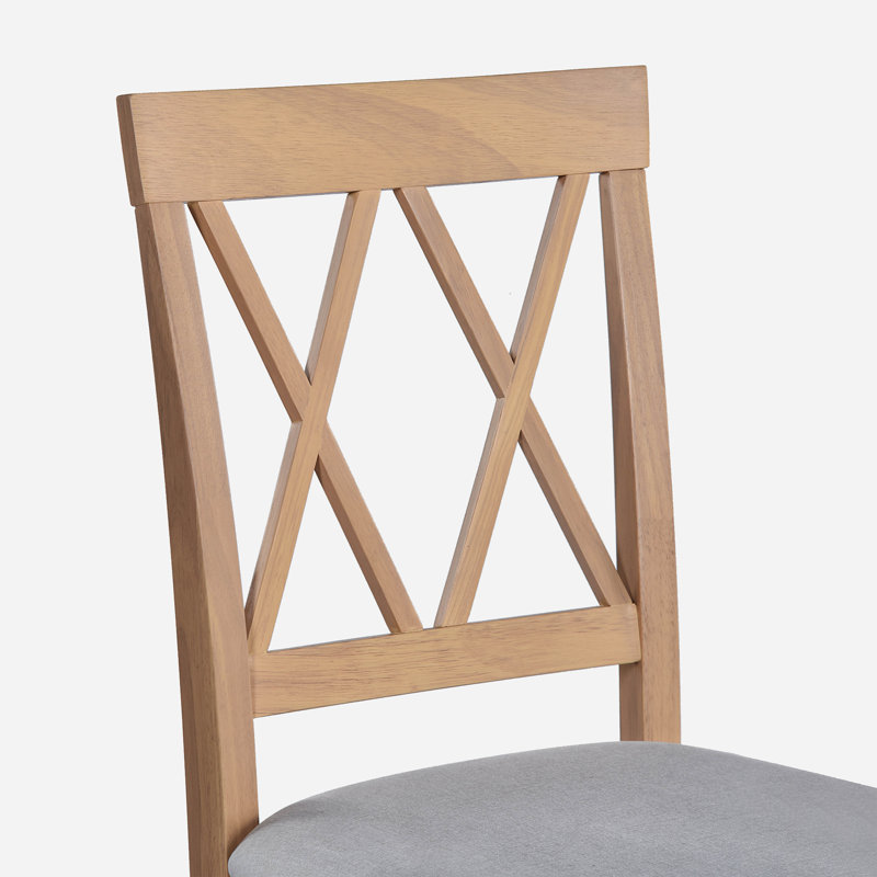 Ensemble de table de salle à manger à rallonge 5 pièces avec 4 chaises rembourrées, espresso Farmhouse, Naturel, Naturel