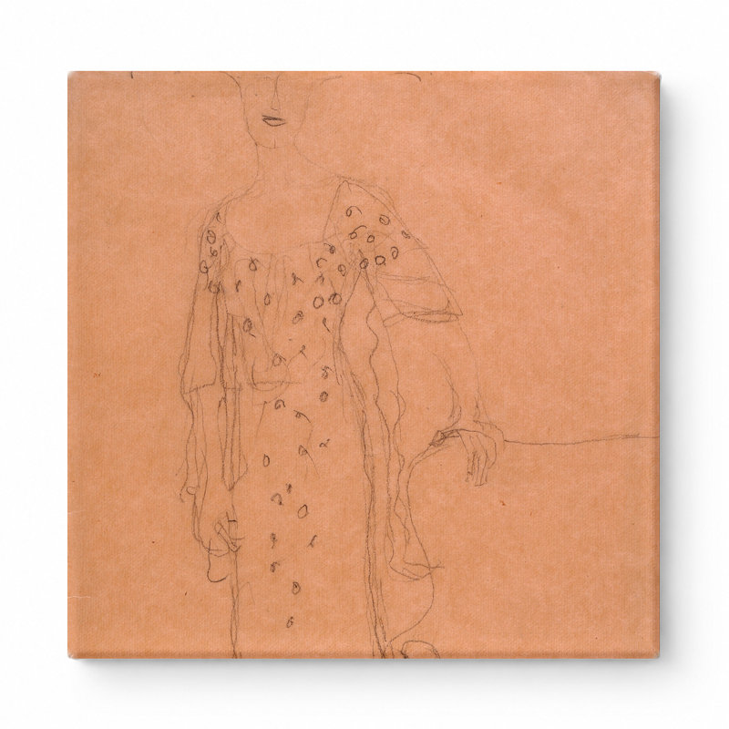 Étude pour le portrait d'Adèle Bloch-Bauer I (vers 1903-1707) - art mural carré sur toile, 32" W x 32" H