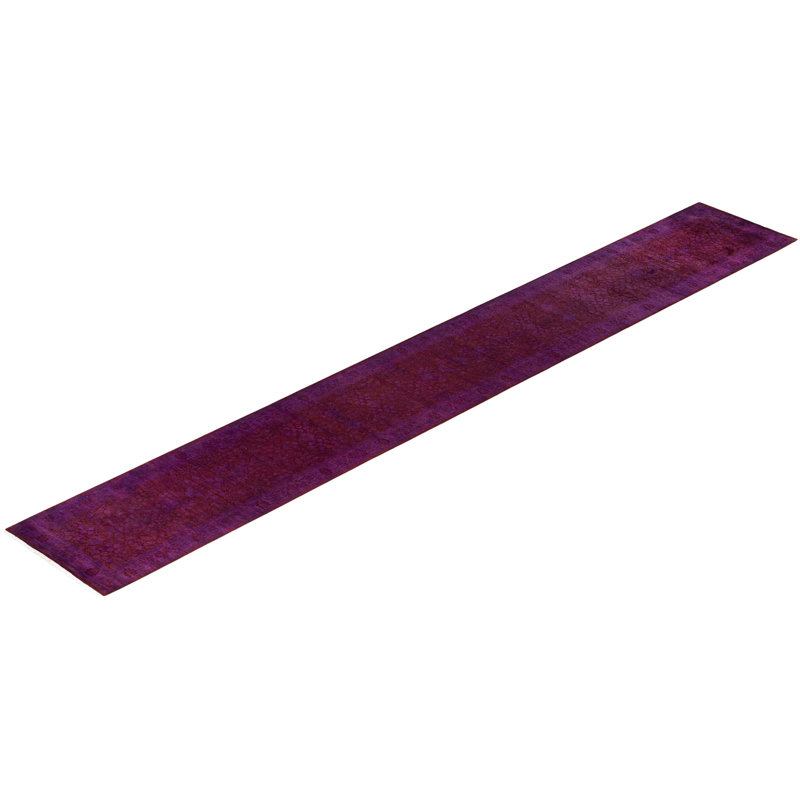 Huckstep One-of-a-Kind 2' 8" X 18' 5" Runner Wool Area Rug Purple