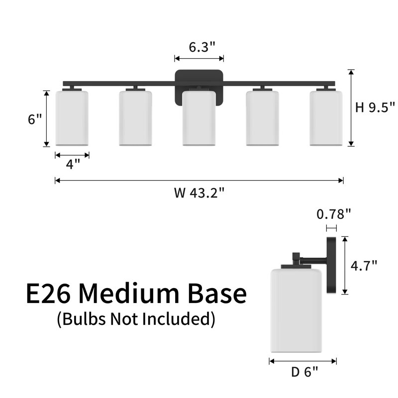 Éclairage pour meuble-lavabo à intensité variable Kagan, Noir mat, 5, Blanc