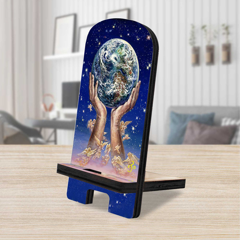 Support de bureau Designocracy brun / noir / bleu, H 6 po x l 3 po x P 3 po