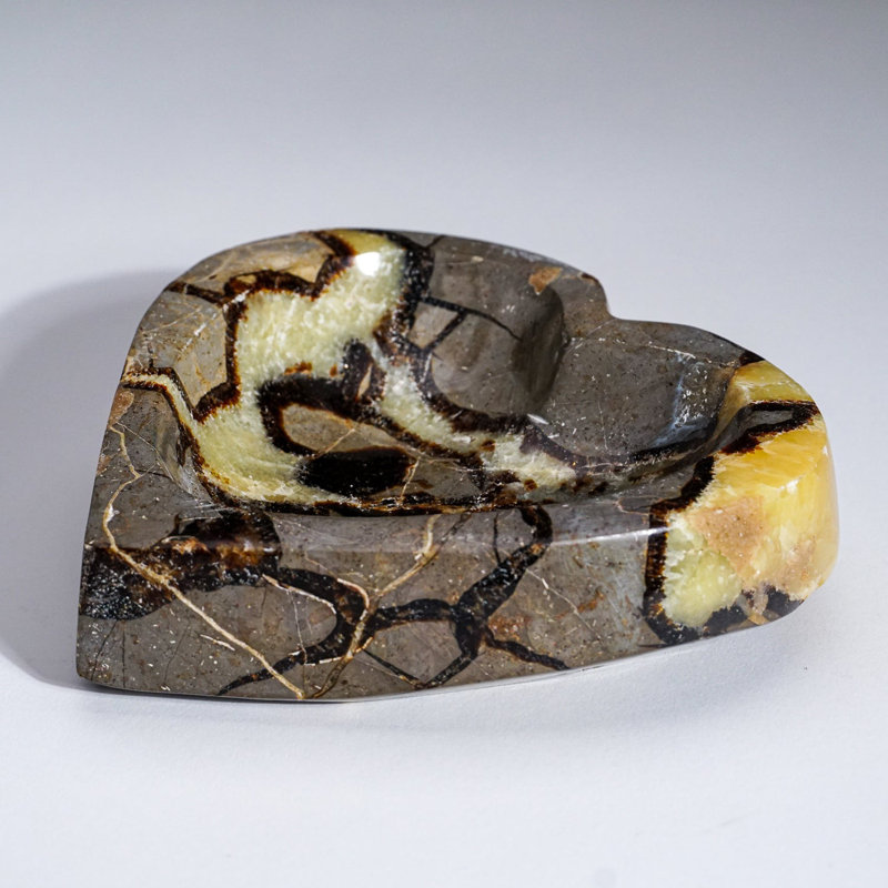 Polished Septarian Heart Shaped Dish (1.7 Lbs)