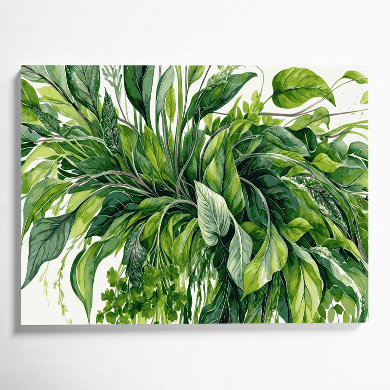 Art mural sur toile vert, H 11 po x l 14 po