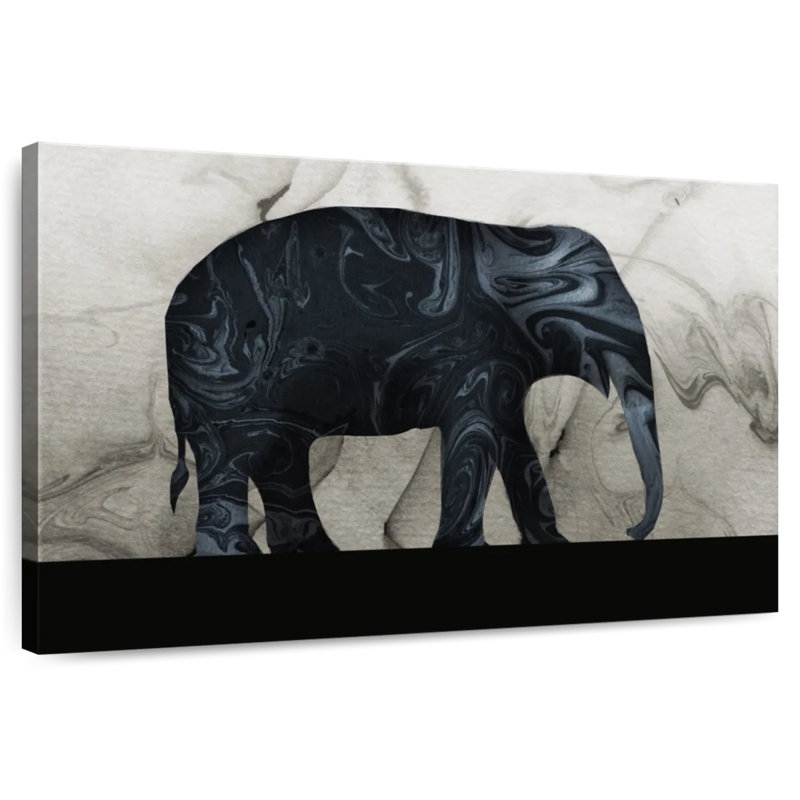 Brampt Abstract Elephant Silhouette, 34" H x 51" W