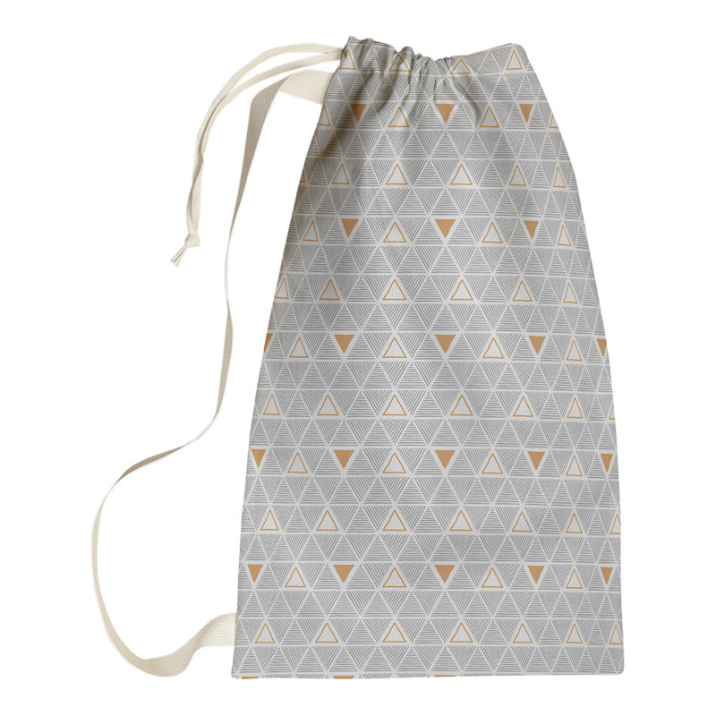 Sac à linge triangles dessinés à la main, H 29 po x l 18 po x P 1,5 po, Orange