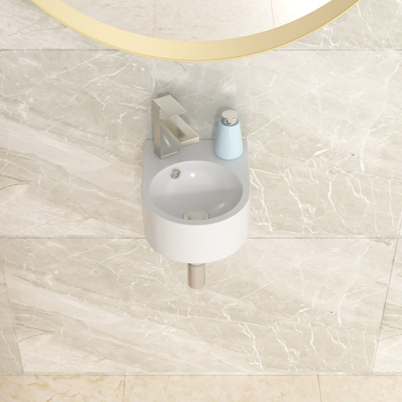 Lordear 10.43'' Ceramic Specialty Bathroom Sink with Overflow