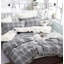 Ensemble de housse de couette réversible en coton standard gris / blanc 3 pièces Chrishona-282533989