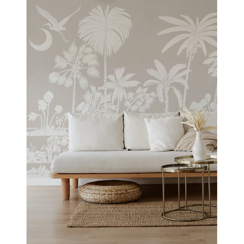 Murale Charleston Marsh Breeze par Megan Molten, Beige, Papier